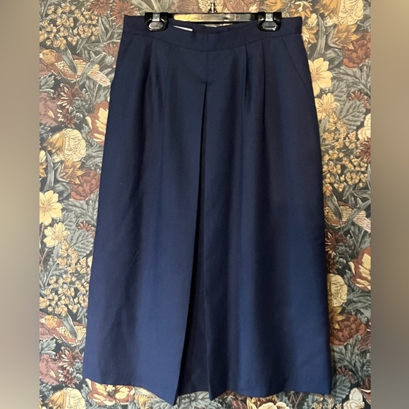 Vintage 70s Wool Navy Blue Women's Skirt S - Picture 1 of 6